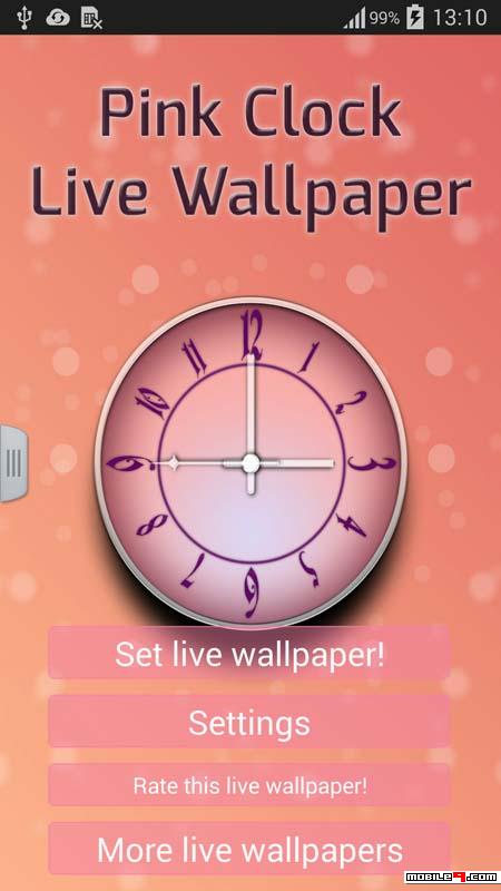 flip clock screensaver pink
